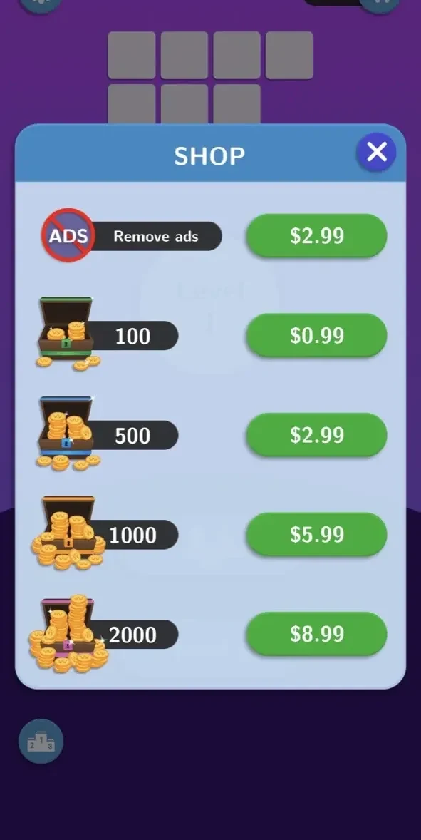 Word Flip paywall screen
