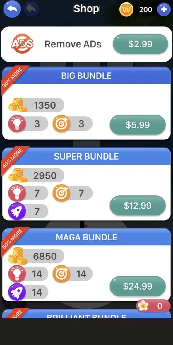 Word Games paywall screen