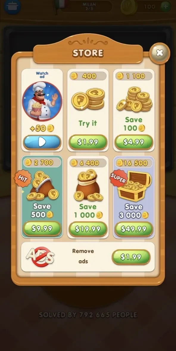 Word Pizza paywall screen
