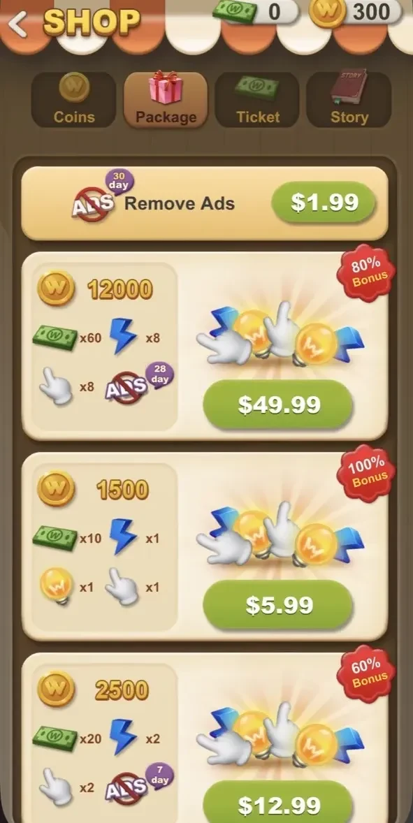 Word villas paywall screen