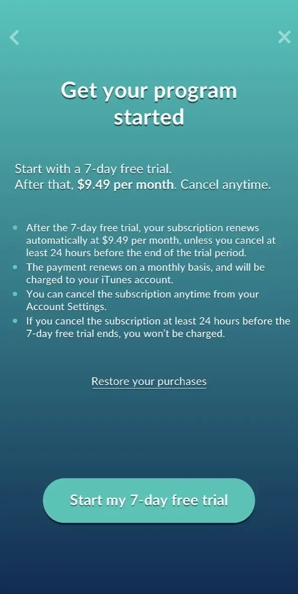 WordDive paywall screen