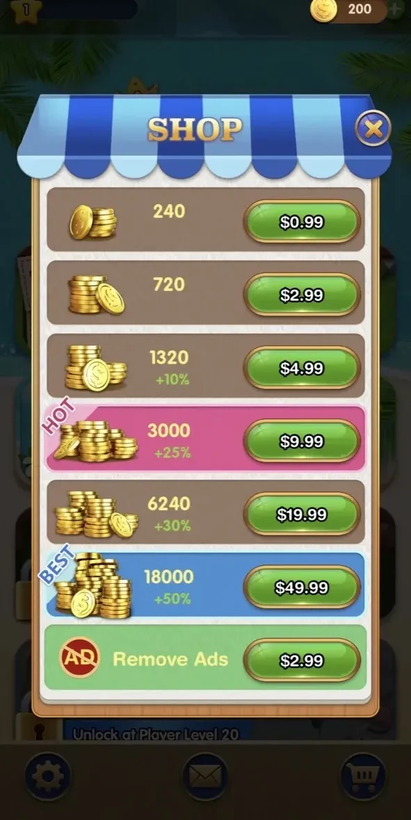 WordGames paywall screen