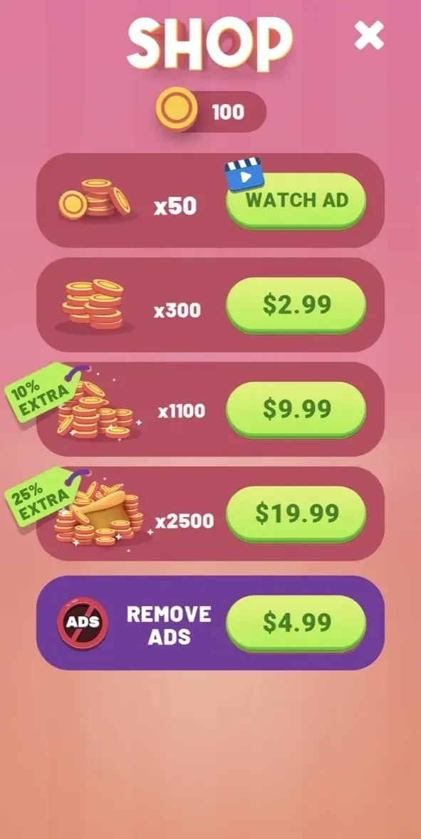Wordoodle paywall screen
