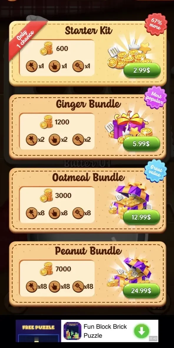 Words Cookies paywall screen