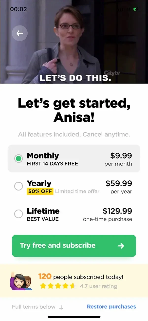 WorkoutLabs Fit Simple Fitness paywall screen