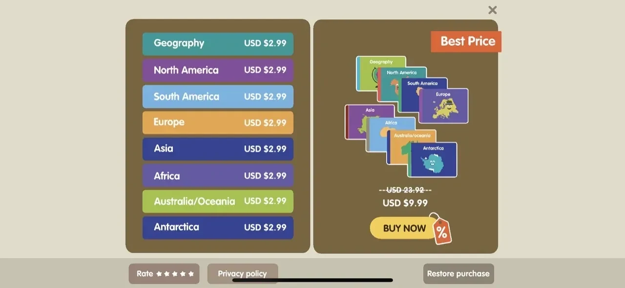 World Geography paywall screen