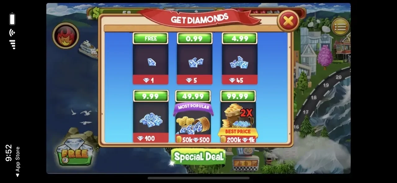 World Kitchen Fever Cooking paywall screen