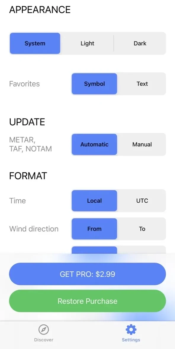 WX Aviation Weather paywall screen