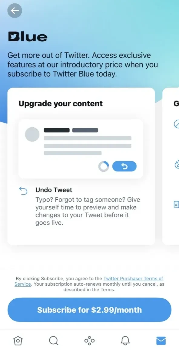 X paywall screen