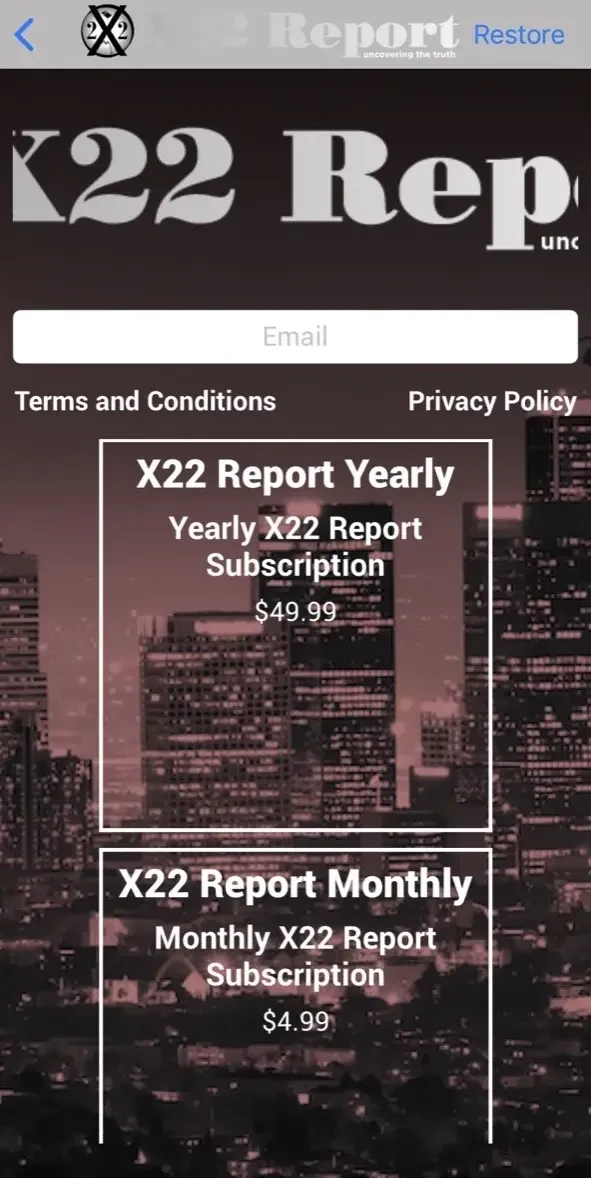 X22 Report paywall screen