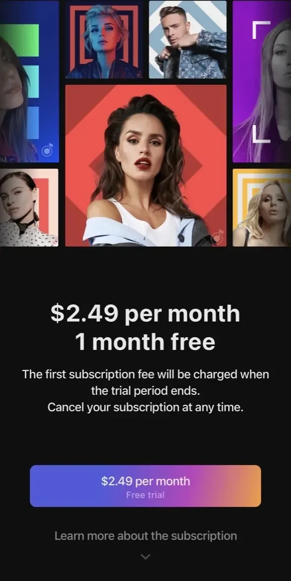Yandex Music paywall screen
