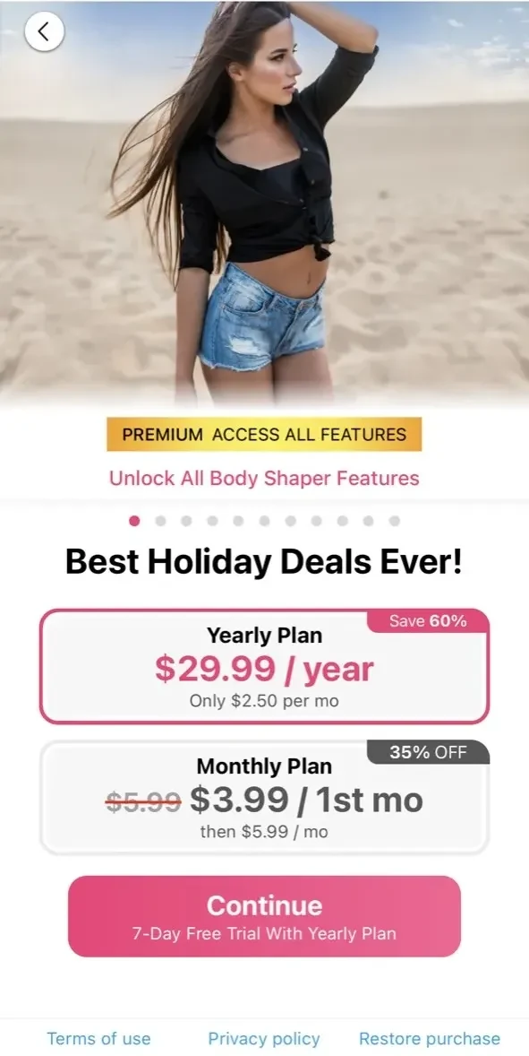 YouCam Makeup paywall screen