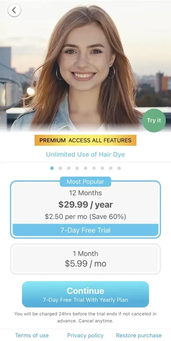 YouCam Video paywall screen