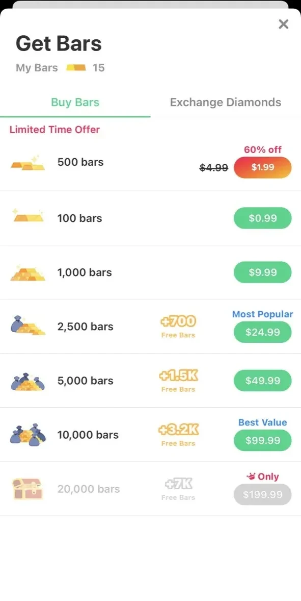 YouNow paywall screen
