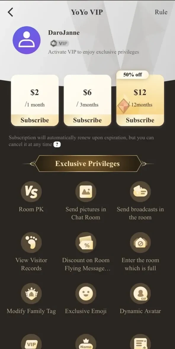 YoYo paywall screen