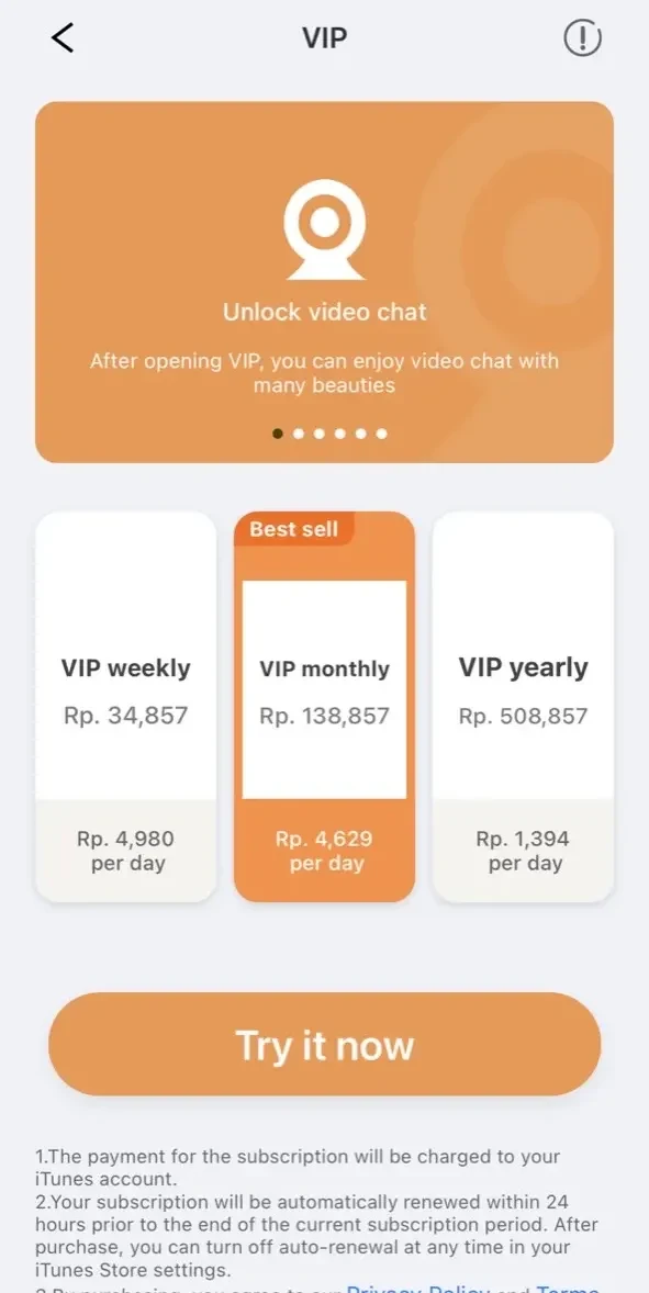 ySeek paywall screen