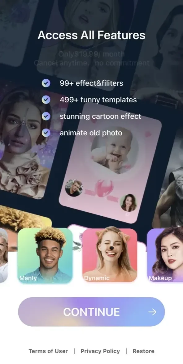 Z Camera paywall screen