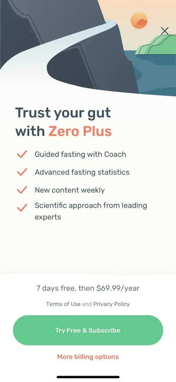Zero paywall screen