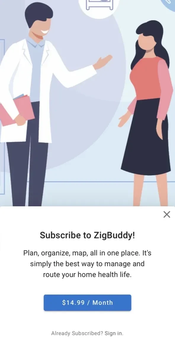 ZigBuddy paywall screen