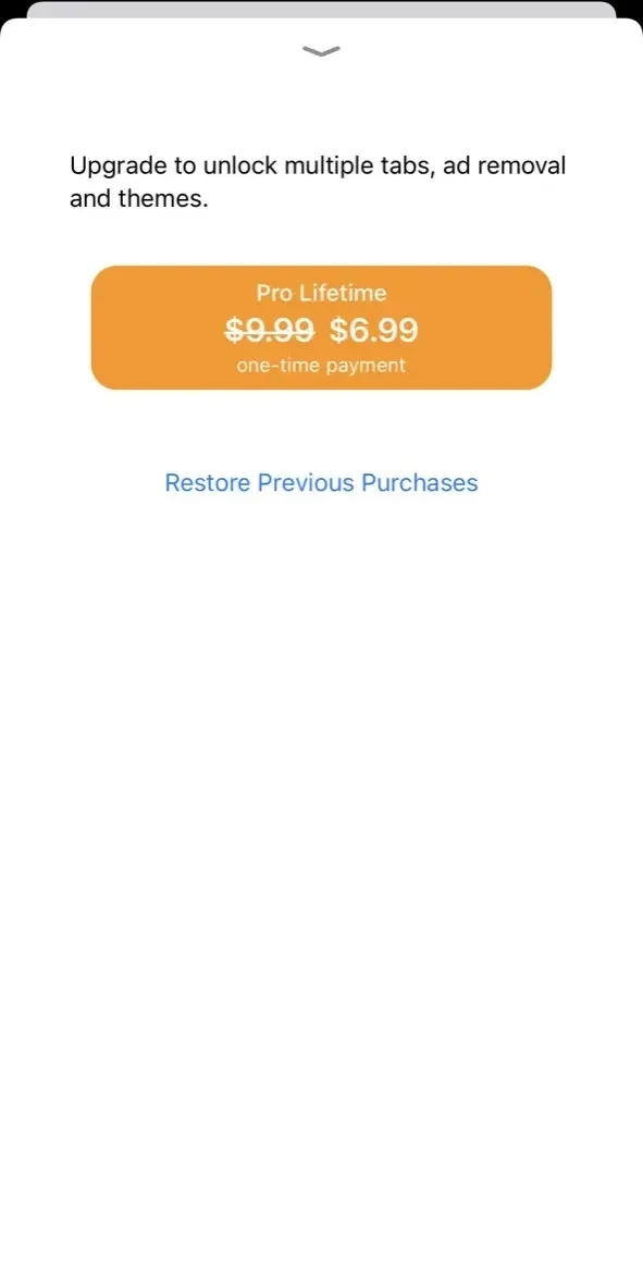 Desktop Browser paywall screen